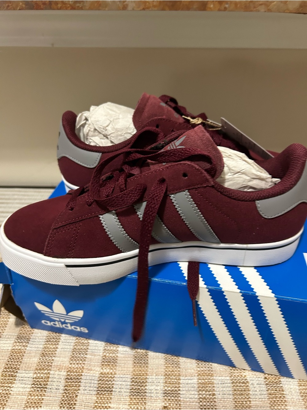adidas Kids Burgundy and Gray Low-Top Sneakers